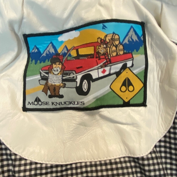 Moose Knuckles White Moto Real Leather Jacket Size S - Picture 6 of 7